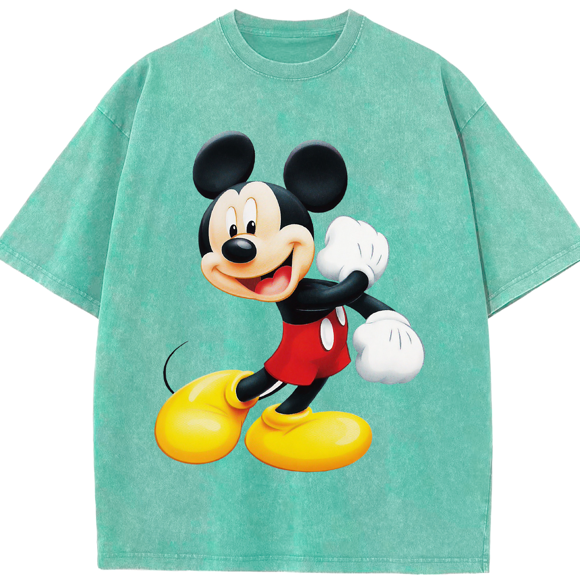 （画像用） ミッキーマウス Mickey Mouse 綿100% ヴィンテージ風 半袖Tシャツ（フロントプリント）
